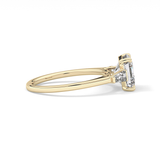 Asscher Three Stone Lab Grown Diamond Engagement Ring
