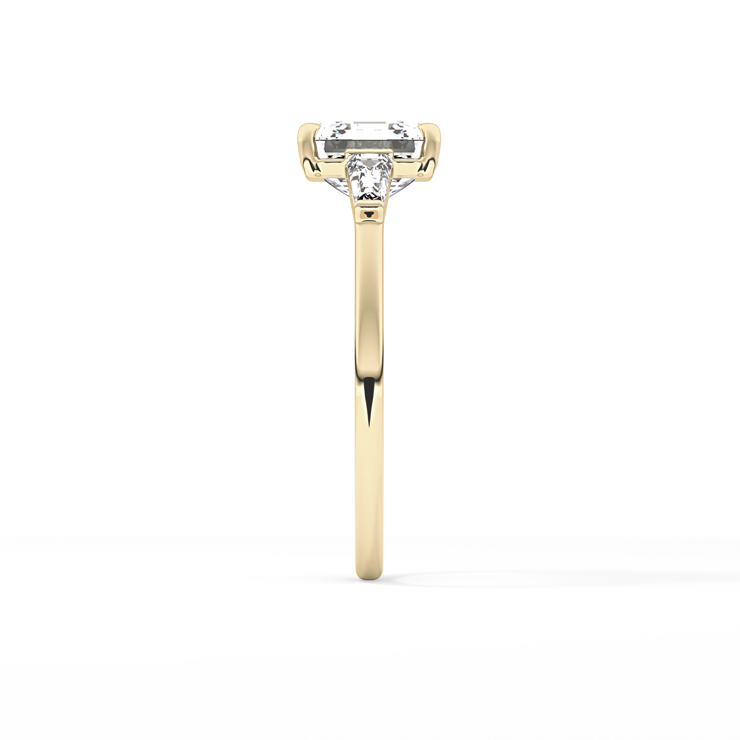 Asscher Three Stone Lab Grown Diamond Engagement Ring