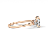 Asscher Three Stone Lab Grown Diamond Engagement Ring