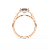 Asscher Three Stone Lab Grown Diamond Engagement Ring