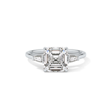 Asscher Three Stone Lab Grown Diamond Engagement Ring
