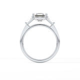 Asscher Three Stone Lab Grown Diamond Engagement Ring