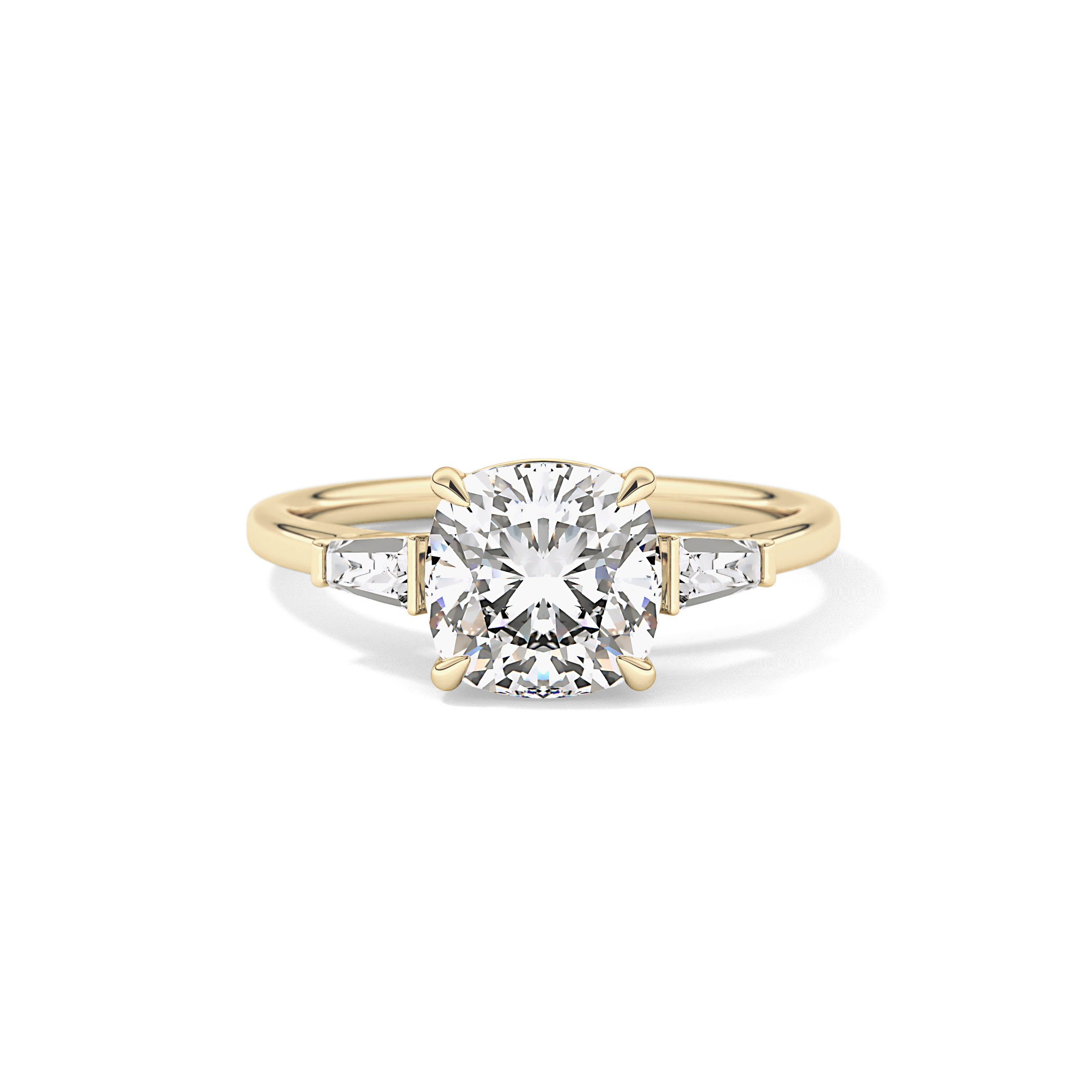 Cushion Three Stone Lab Grown Diamond Engagement Ring