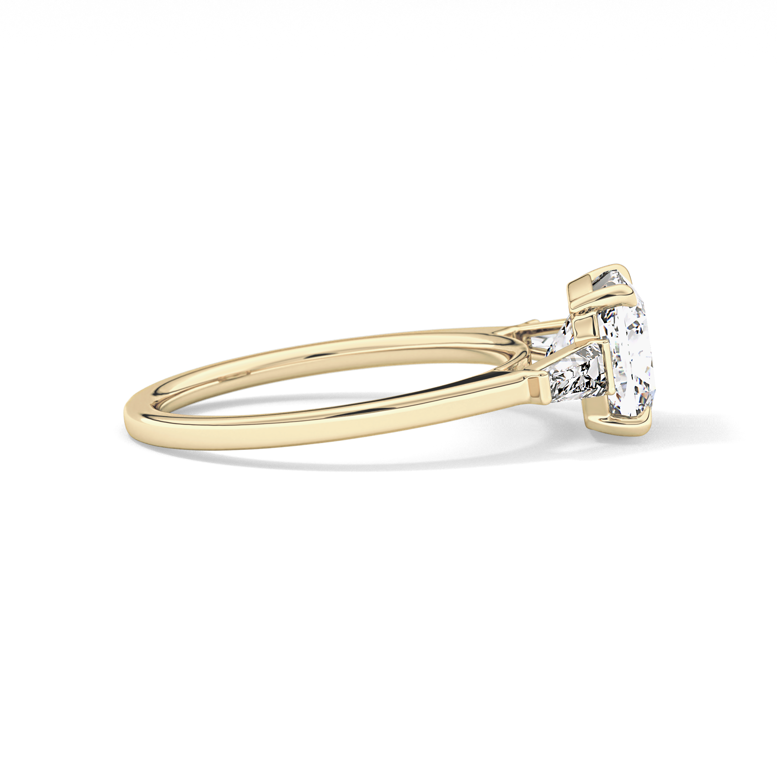 Cushion Three Stone Lab Grown Diamond Engagement Ring