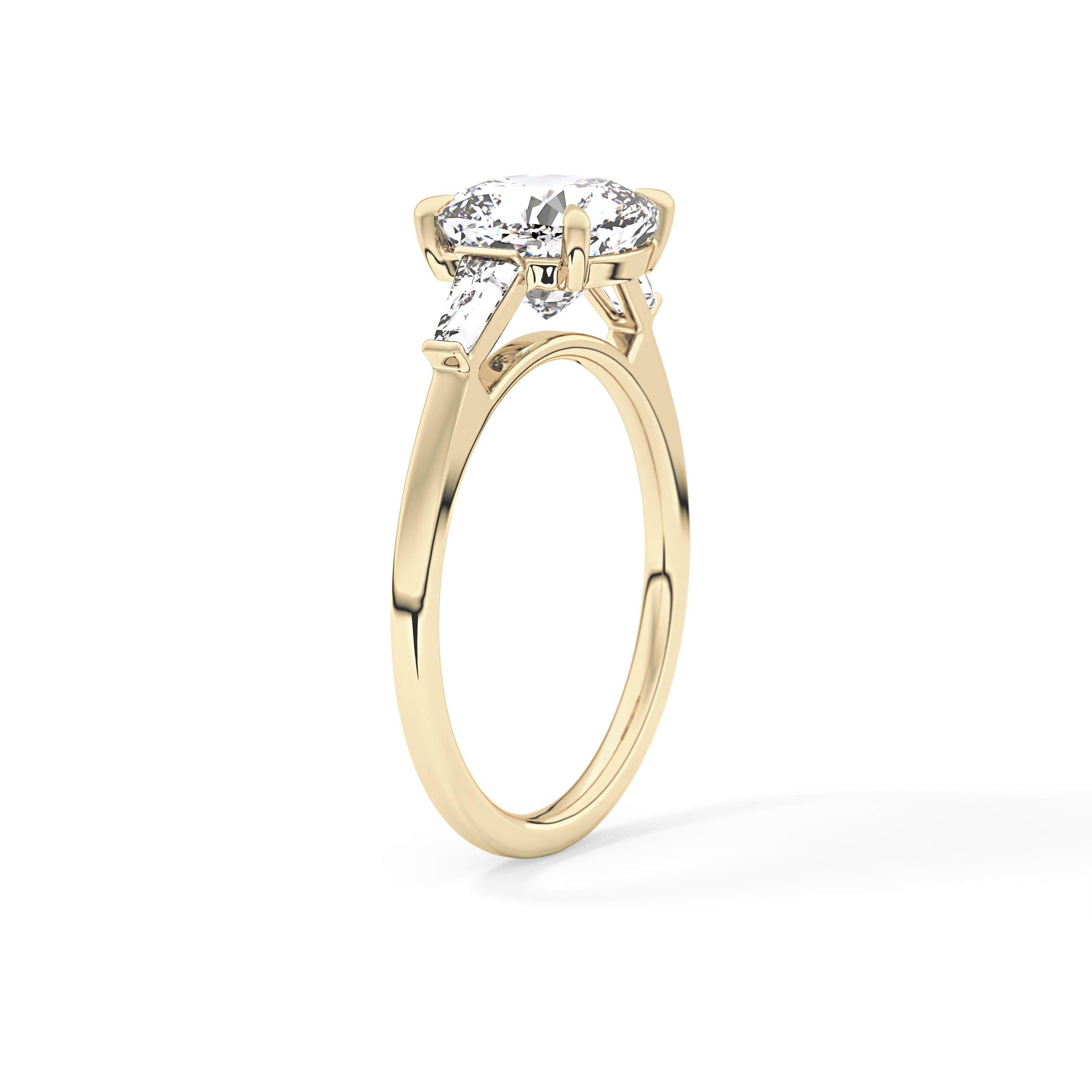 Cushion Three Stone Lab Grown Diamond Engagement Ring