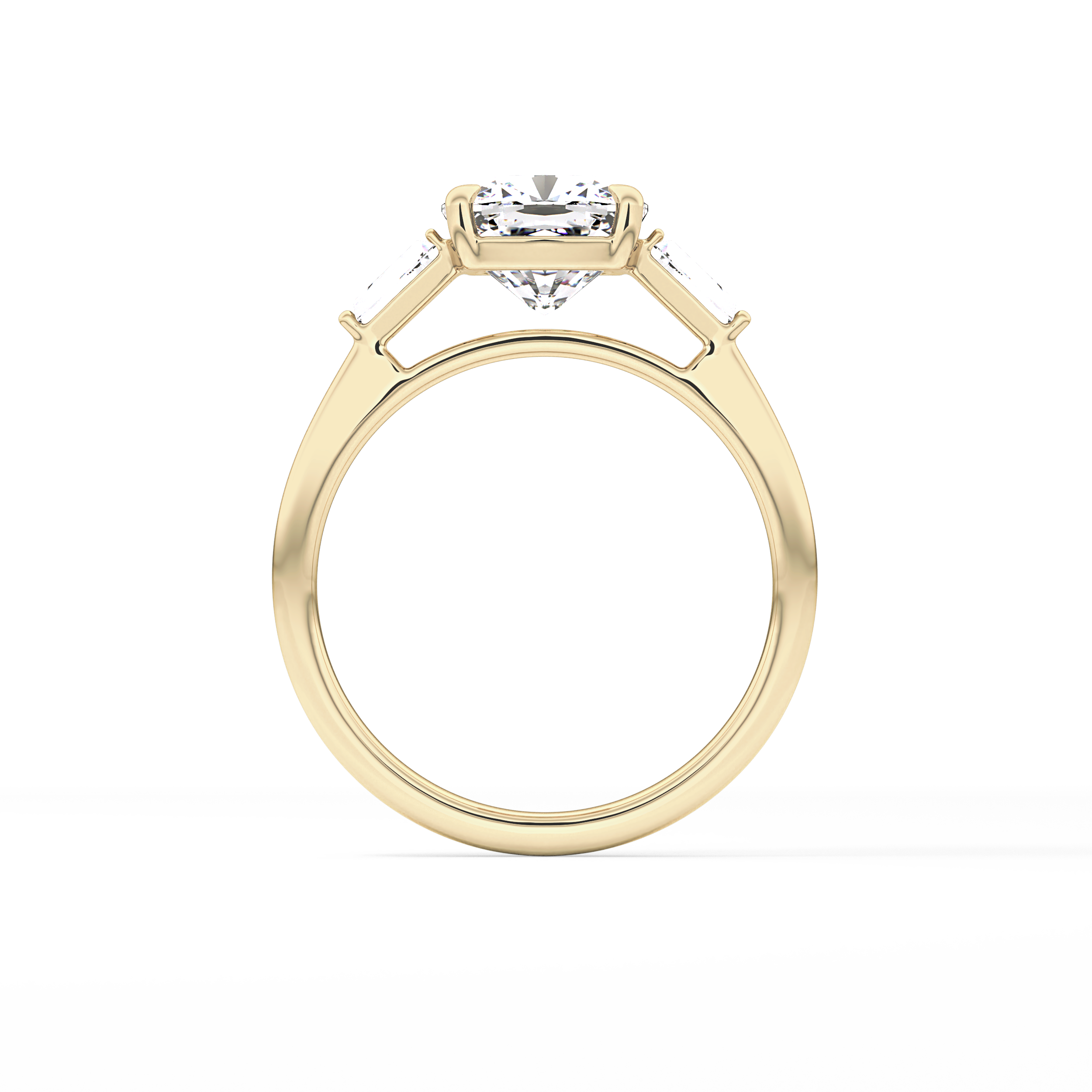 Cushion Three Stone Lab Grown Diamond Engagement Ring