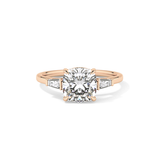 Cushion Three Stone Lab Grown Diamond Engagement Ring