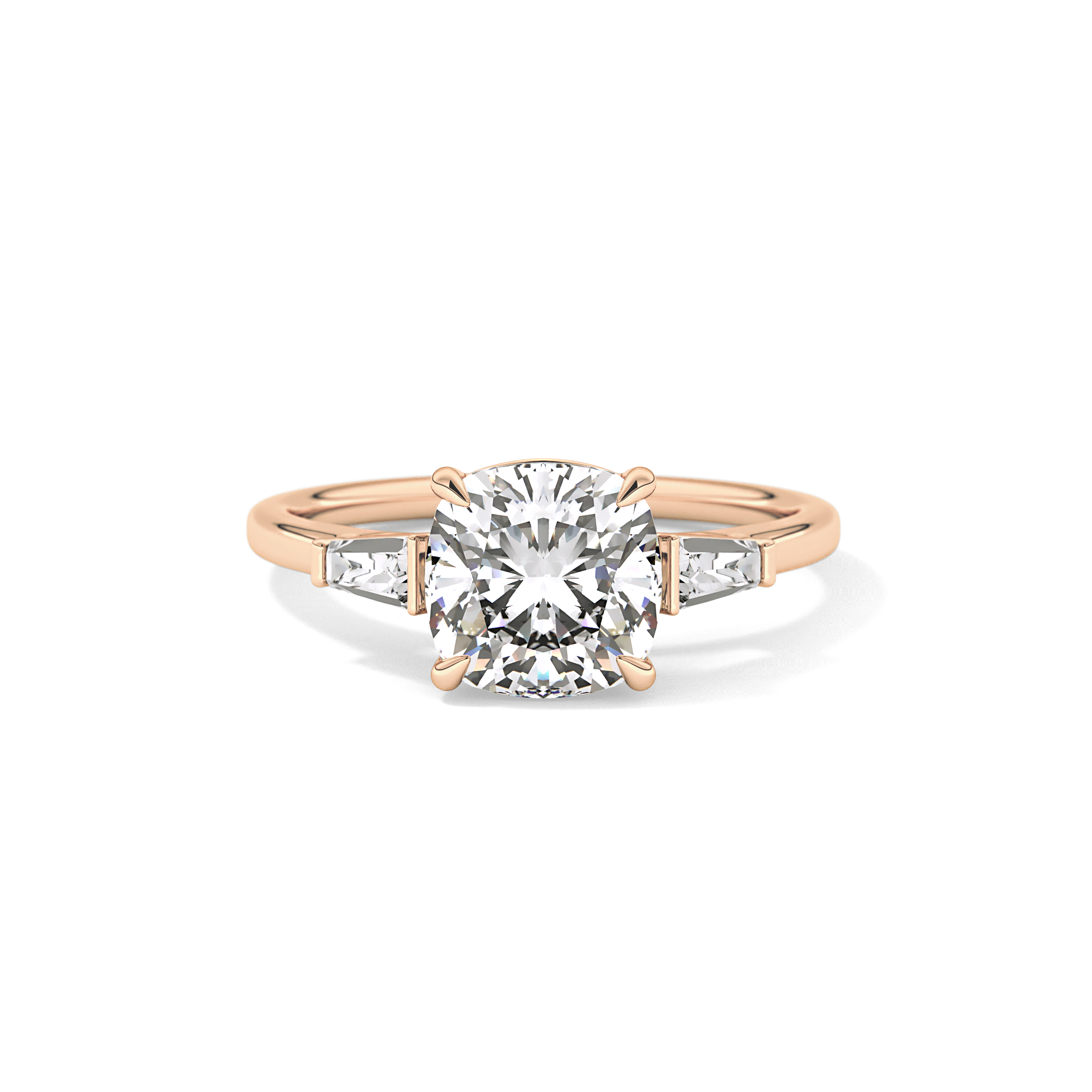Cushion Three Stone Lab Grown Diamond Engagement Ring