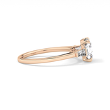 Cushion Three Stone Lab Grown Diamond Engagement Ring