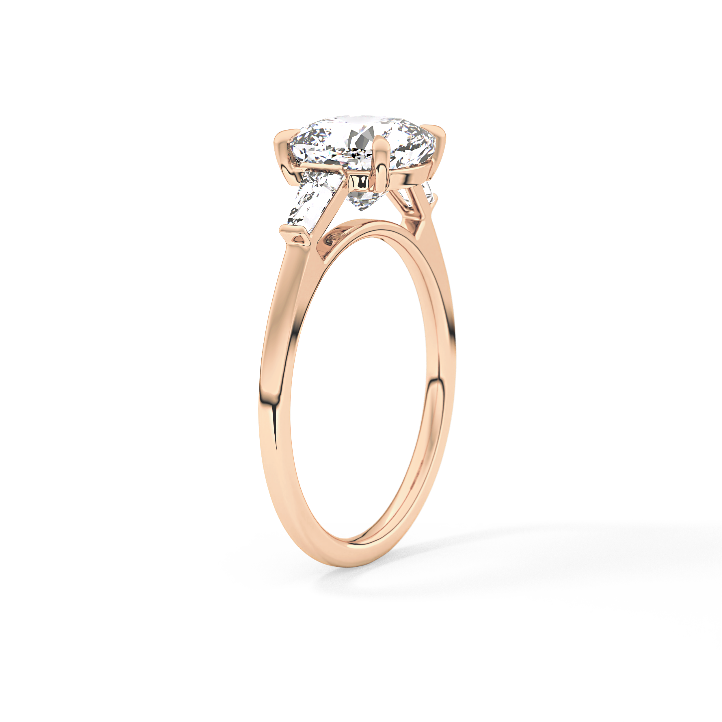 Cushion Three Stone Lab Grown Diamond Engagement Ring
