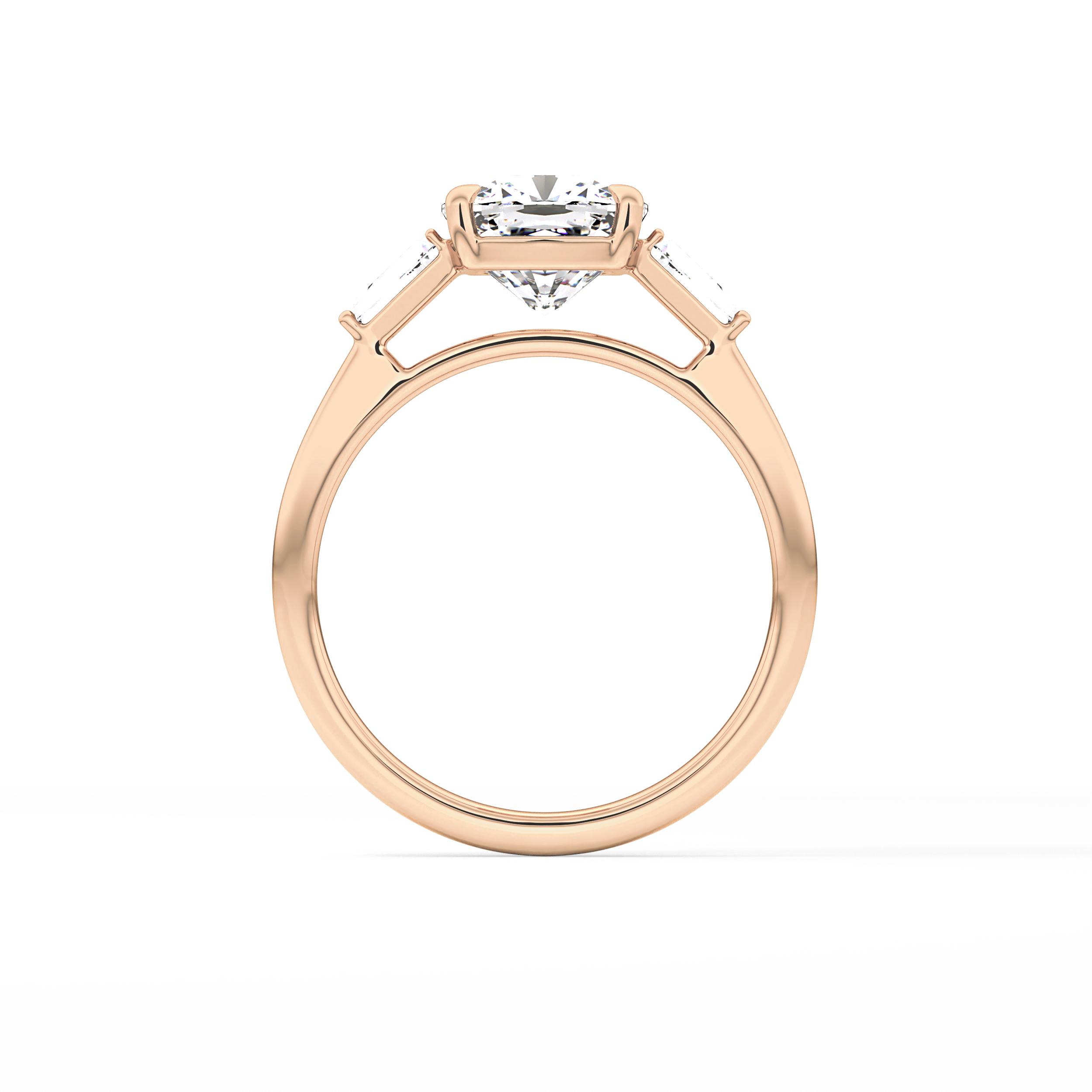 Cushion Three Stone Lab Grown Diamond Engagement Ring