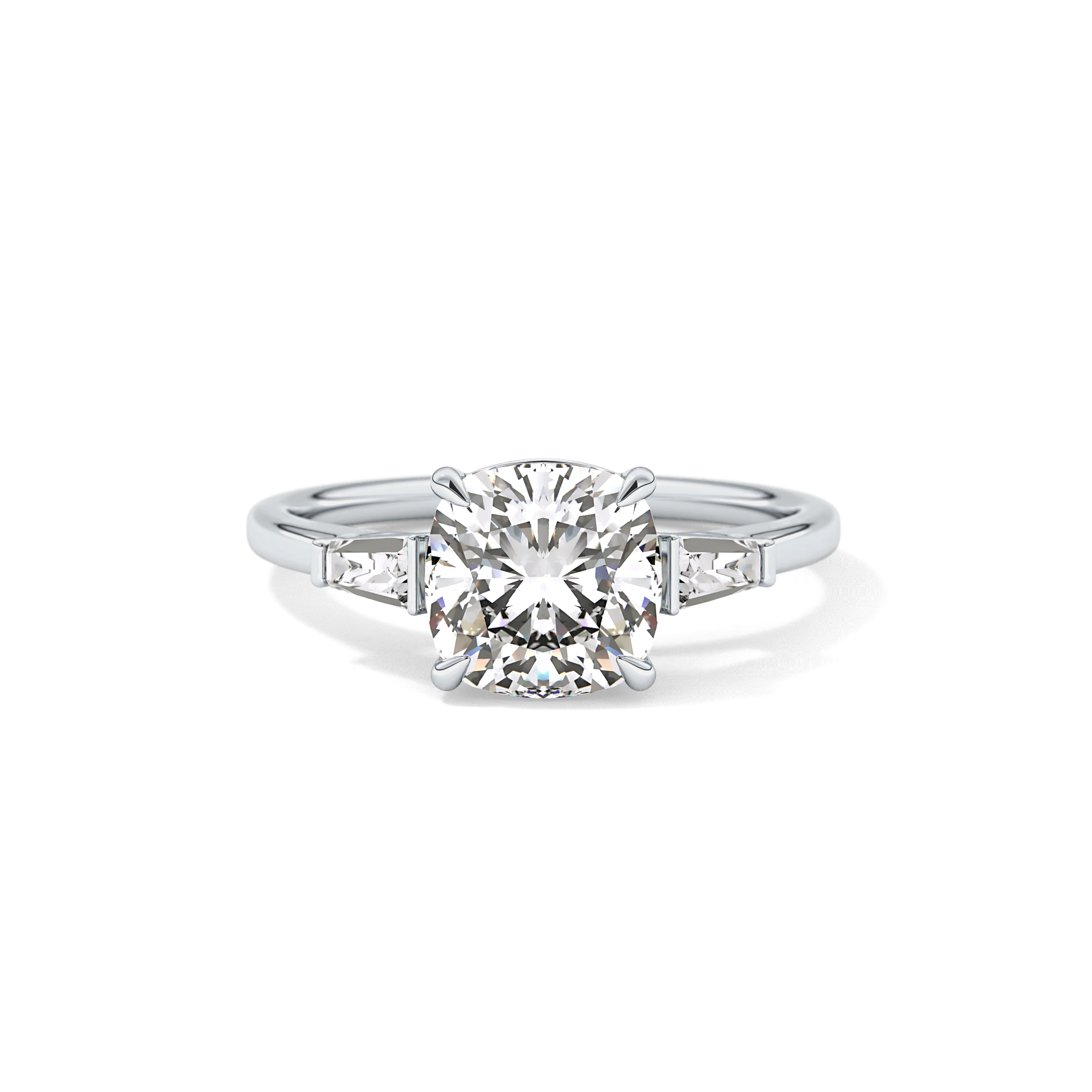 Cushion Three Stone Lab Grown Diamond Engagement Ring