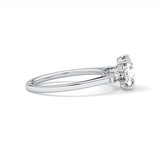 Cushion Three Stone Lab Grown Diamond Engagement Ring