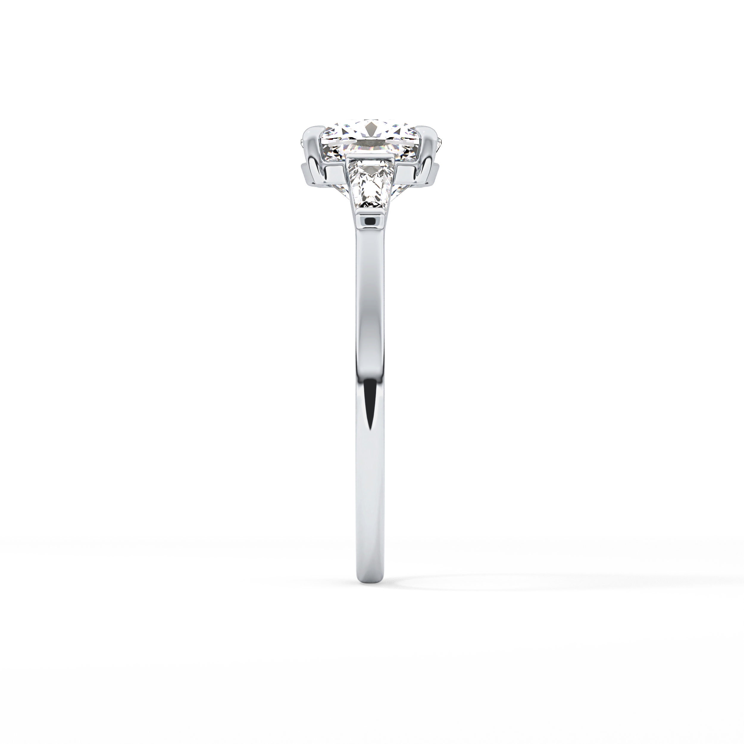 Cushion Three Stone Lab Grown Diamond Engagement Ring