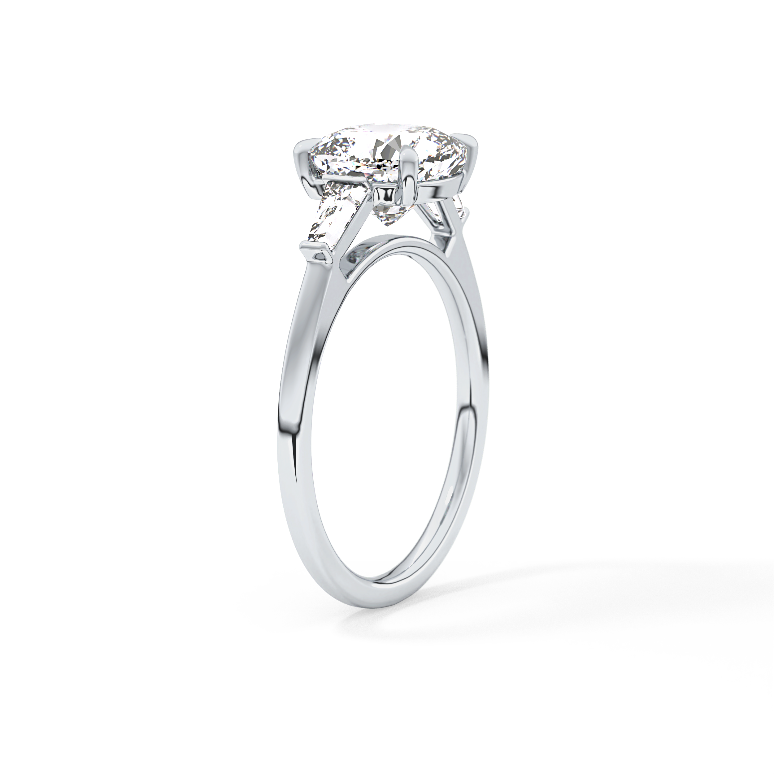 Cushion Three Stone Lab Grown Diamond Engagement Ring