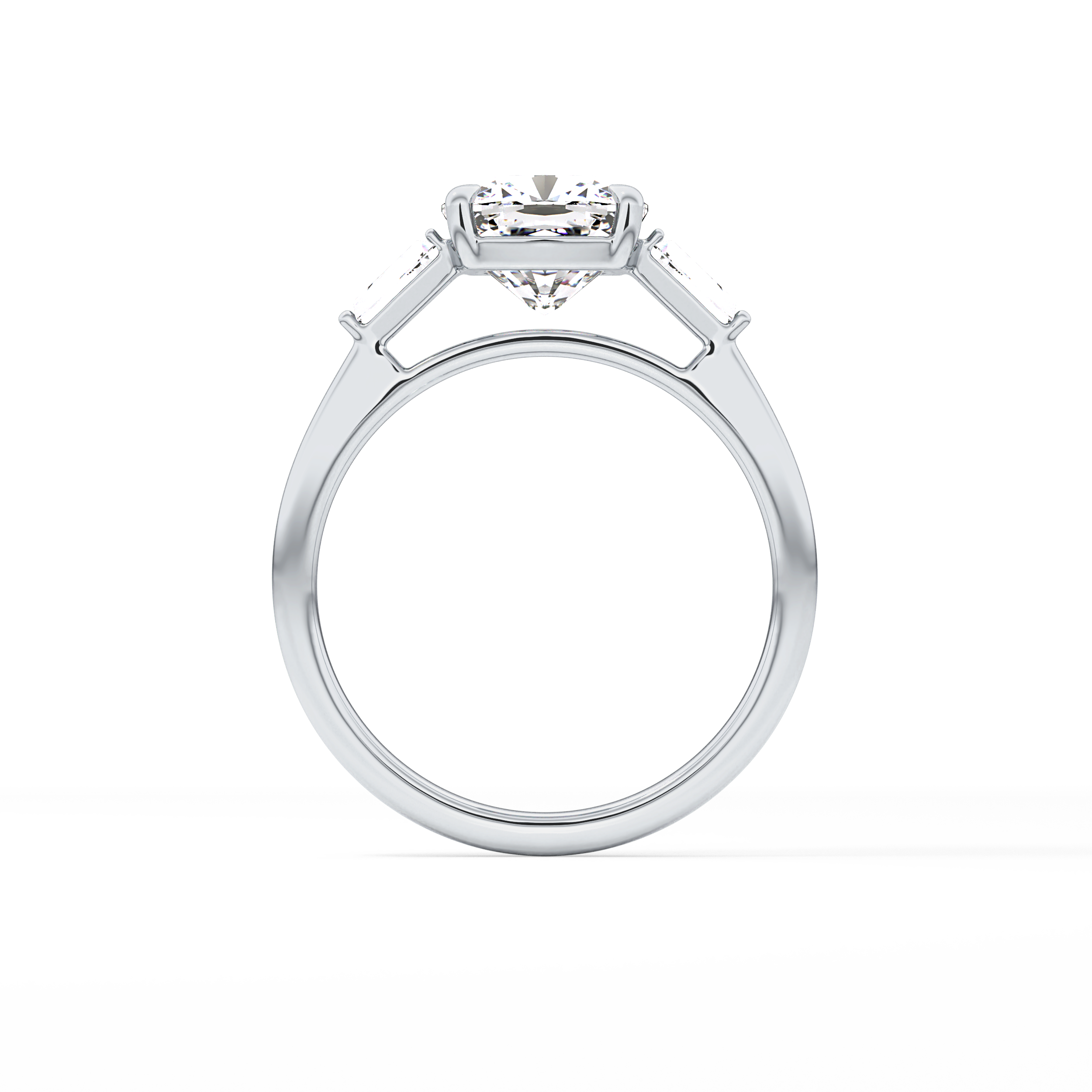 Cushion Three Stone Lab Grown Diamond Engagement Ring
