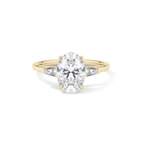 Oval  Three Stone Lab Grown Diamond Engagement Ring