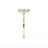 Oval  Three Stone Lab Grown Diamond Engagement Ring