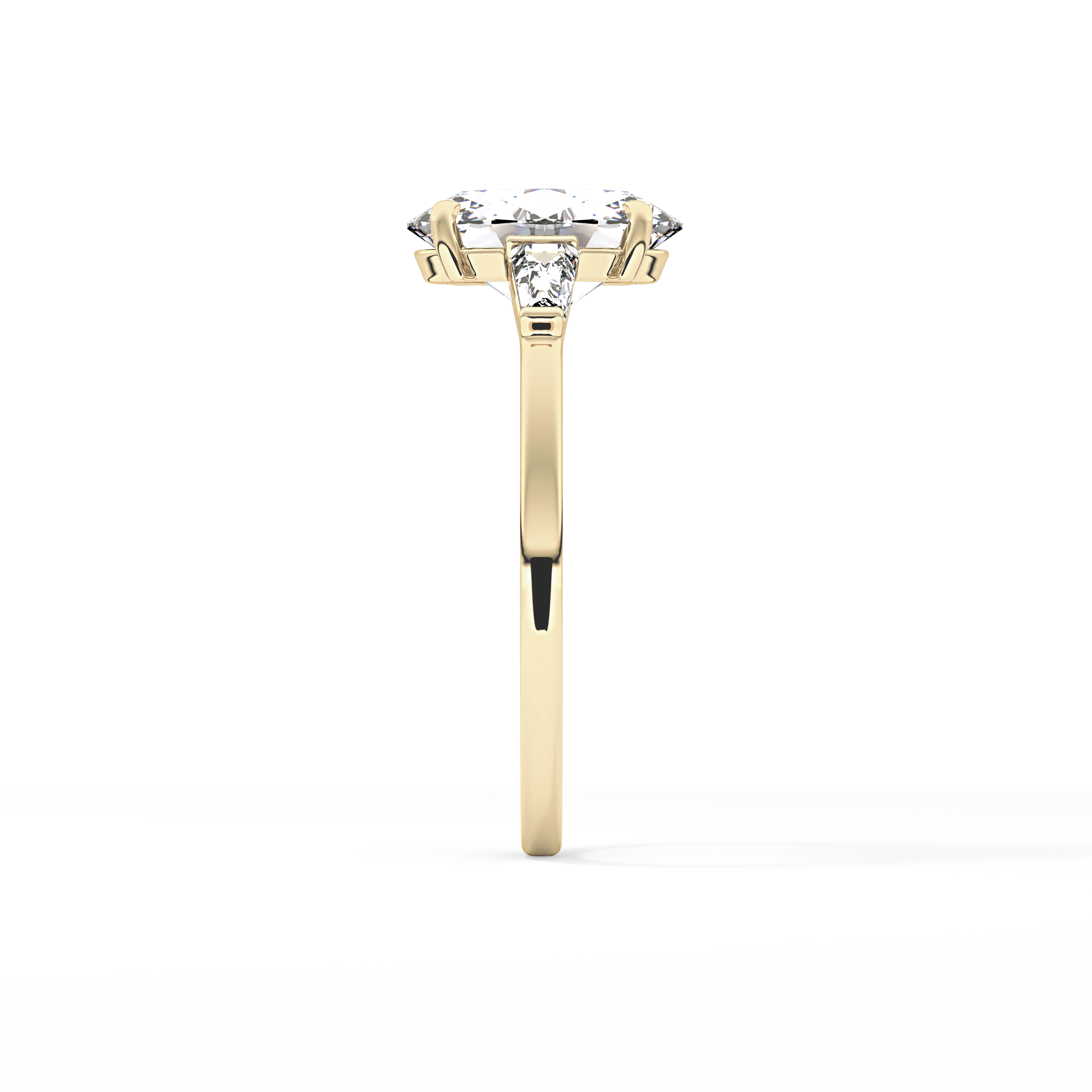 Oval  Three Stone Lab Grown Diamond Engagement Ring