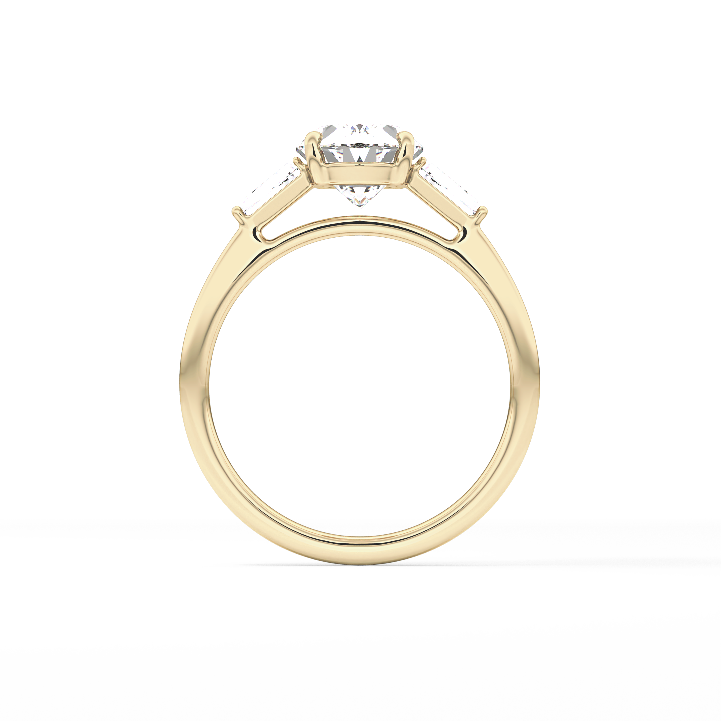 Oval  Three Stone Lab Grown Diamond Engagement Ring
