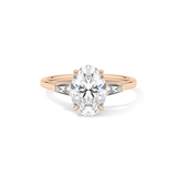 Oval  Three Stone Lab Grown Diamond Engagement Ring