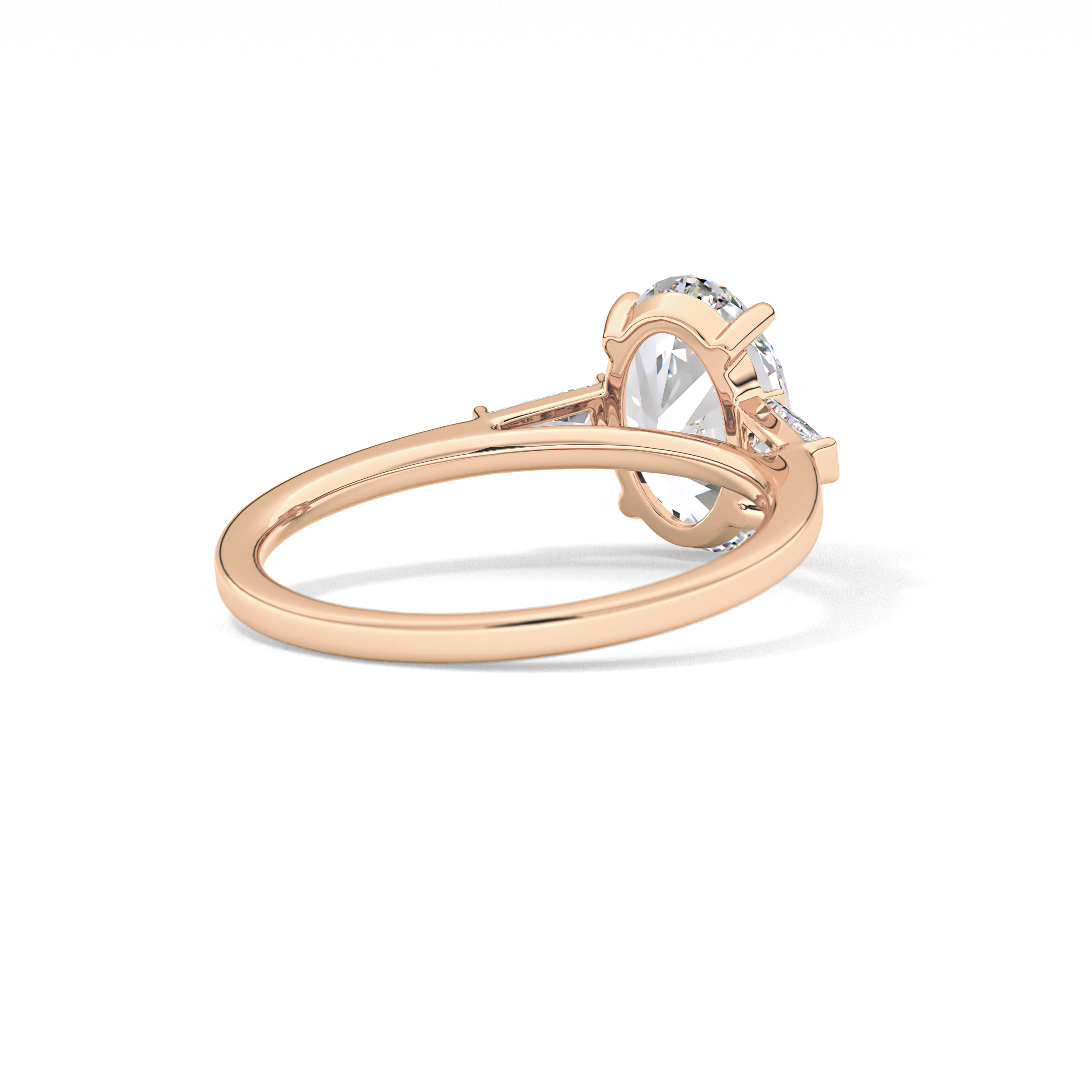 Oval  Three Stone Lab Grown Diamond Engagement Ring