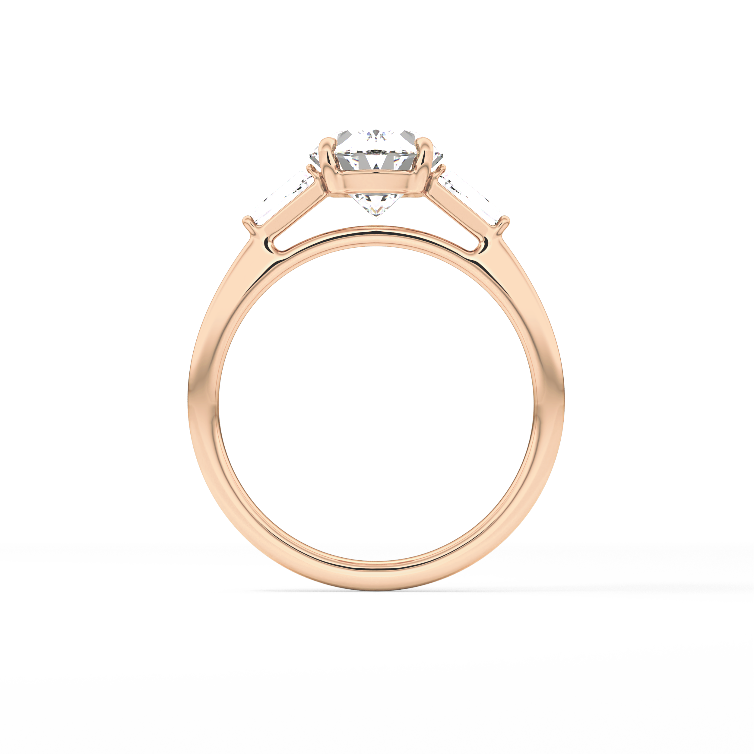 Oval  Three Stone Lab Grown Diamond Engagement Ring