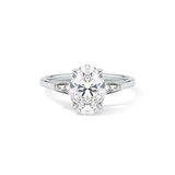 Oval  Three Stone Lab Grown Diamond Engagement Ring