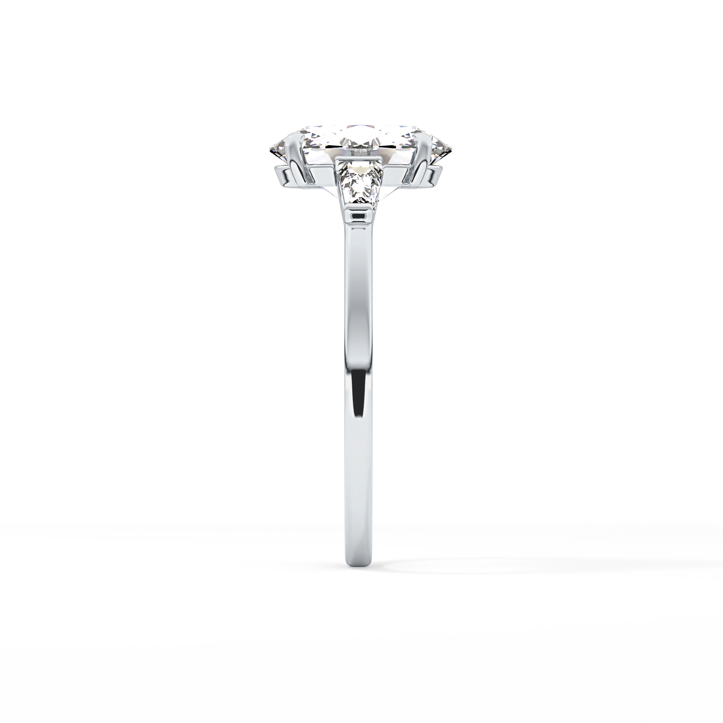 Oval  Three Stone Lab Grown Diamond Engagement Ring