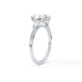 Oval  Three Stone Lab Grown Diamond Engagement Ring