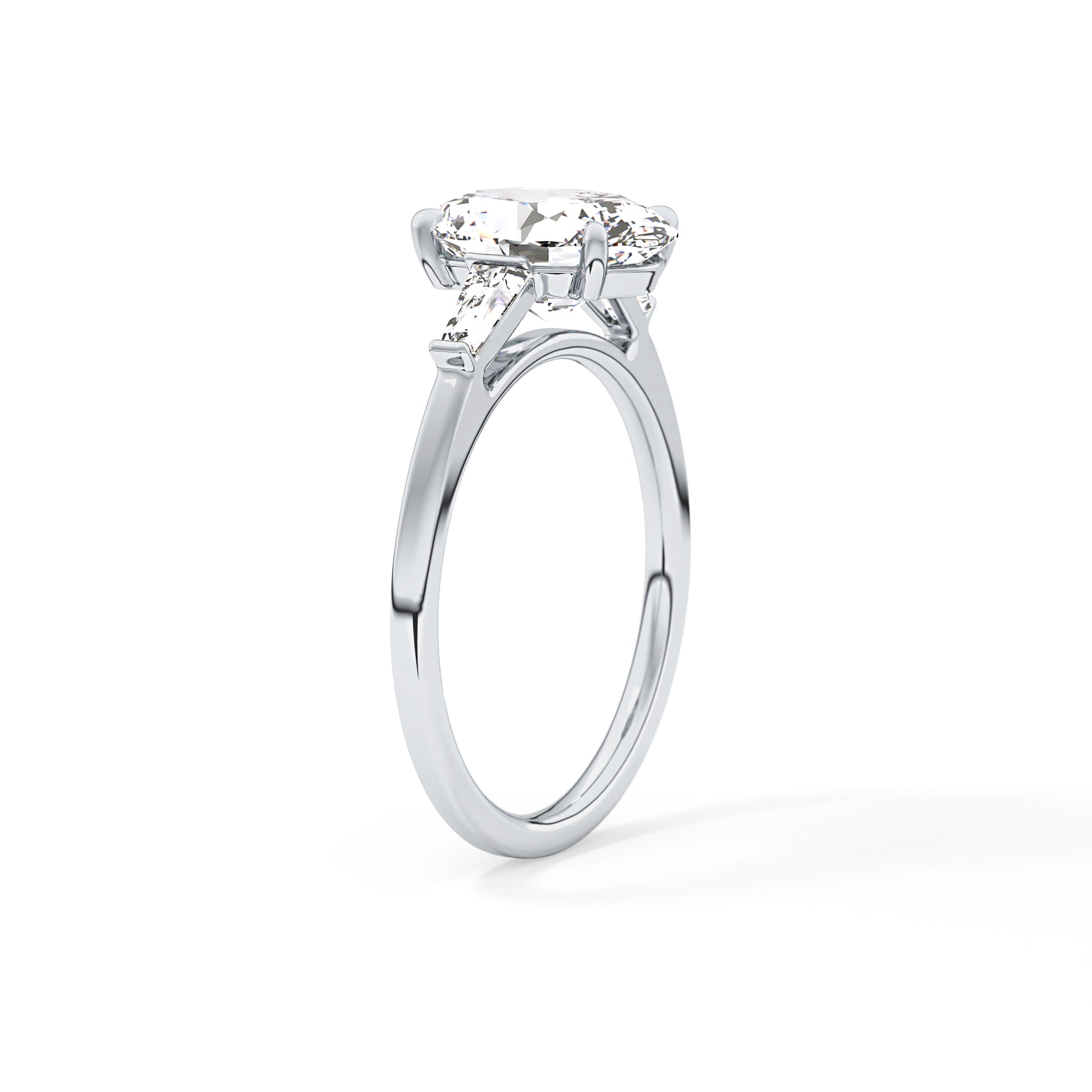 Oval  Three Stone Lab Grown Diamond Engagement Ring