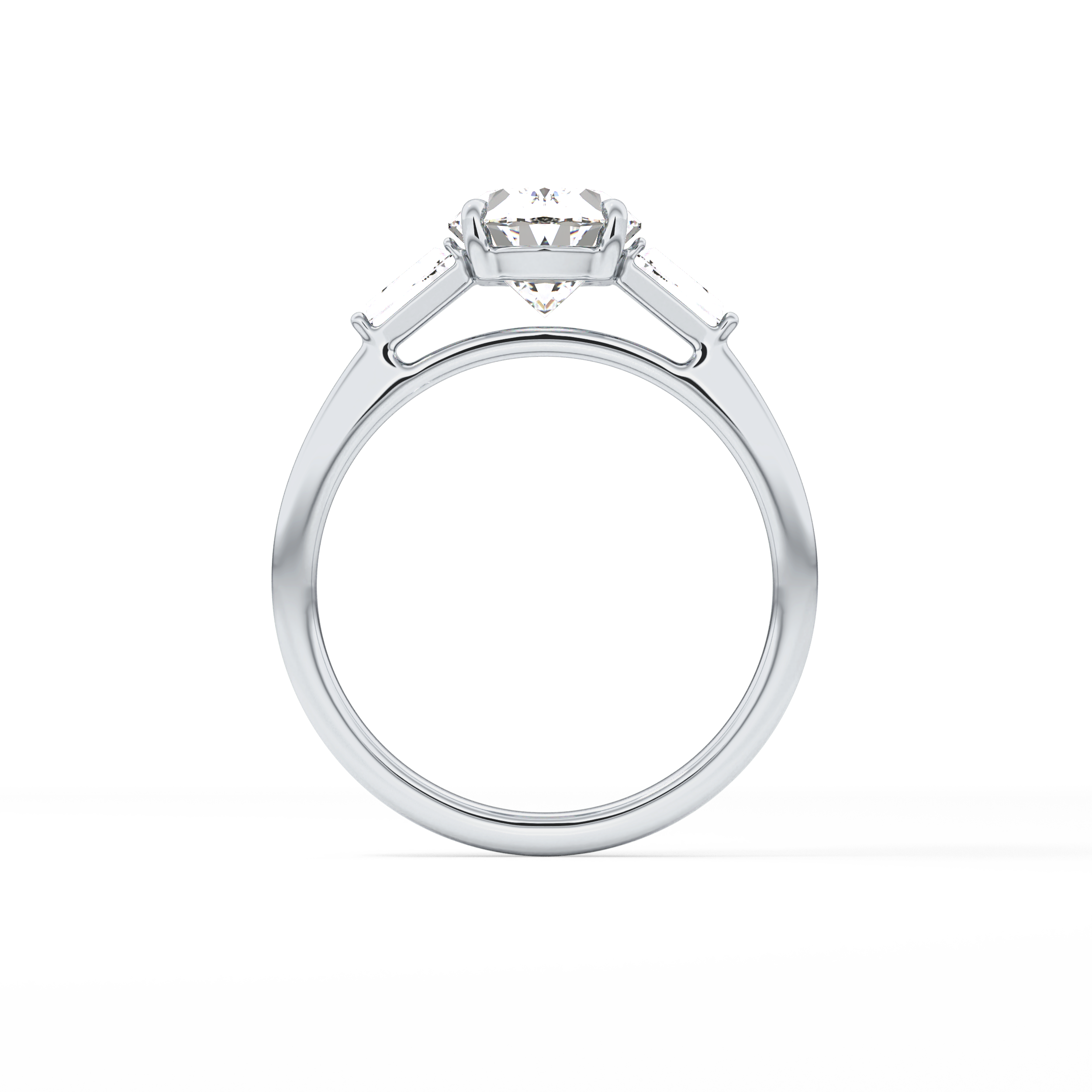 Oval  Three Stone Lab Grown Diamond Engagement Ring