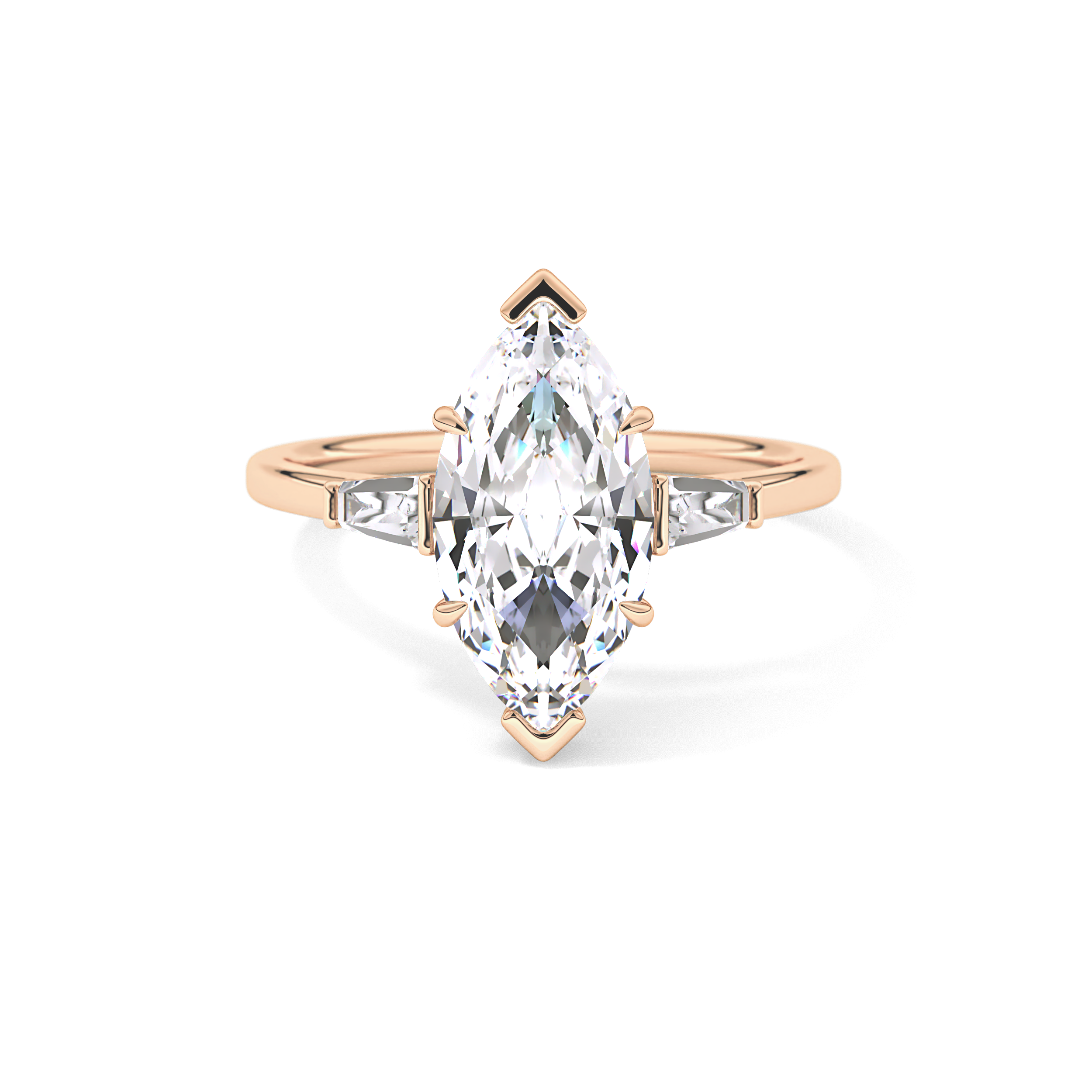 Marquise Three Stone Lab Grown Diamond Engagement Ring