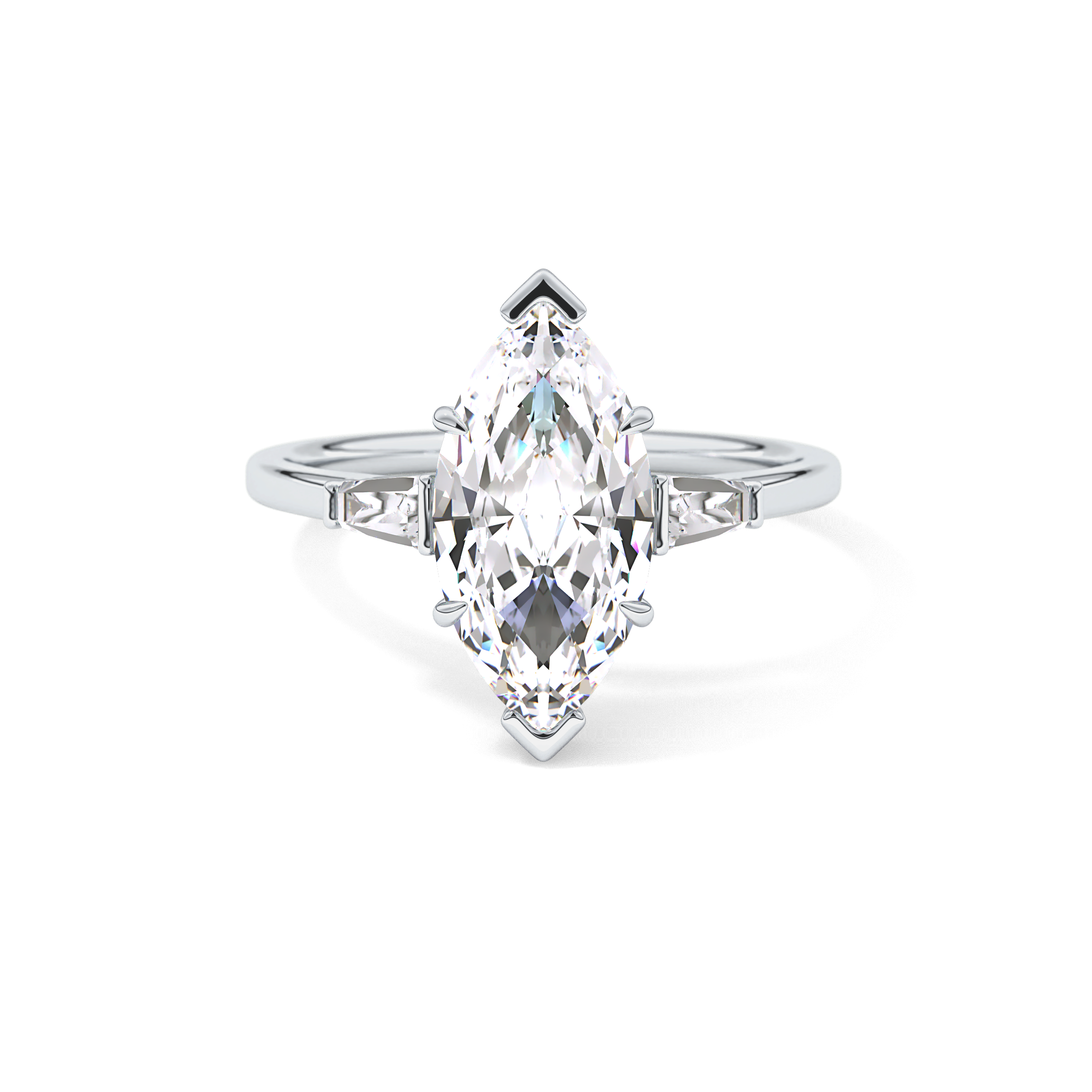Marquise Three Stone Lab Grown Diamond Engagement Ring