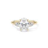 Oval Three Stone Lab Grown Diamond Engagement Ring