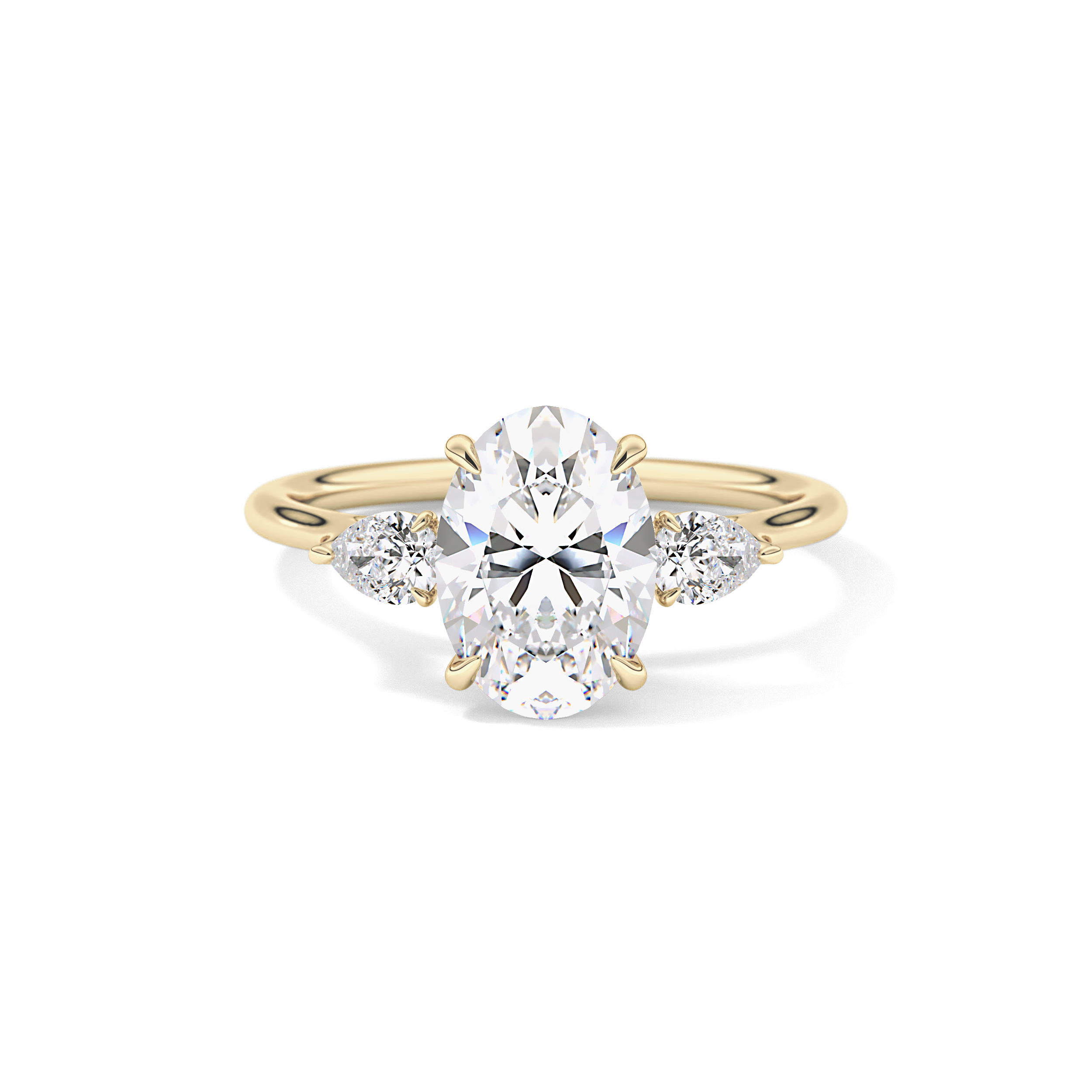 Oval Three Stone Lab Grown Diamond Engagement Ring
