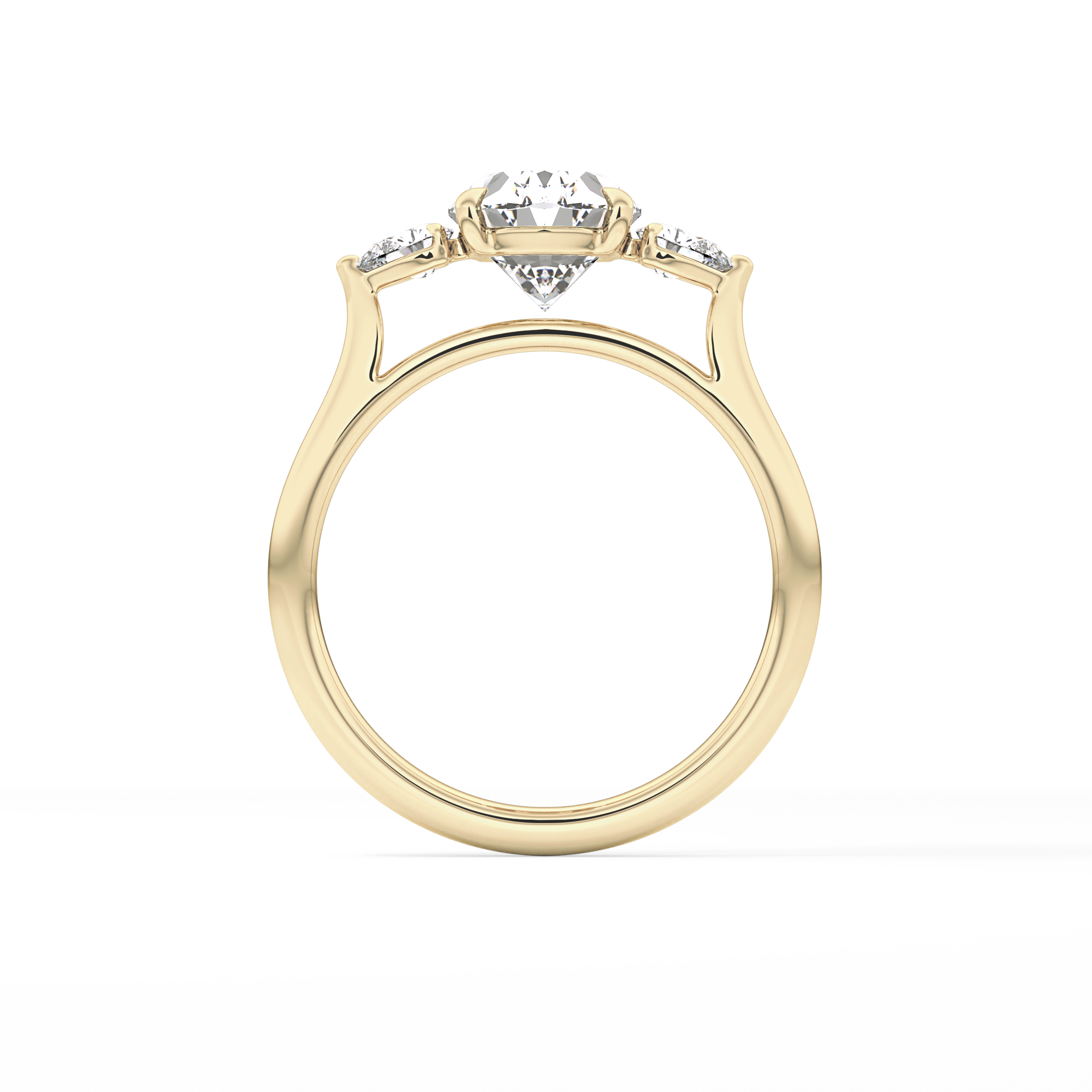 Oval Three Stone Lab Grown Diamond Engagement Ring