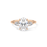 Oval Three Stone Lab Grown Diamond Engagement Ring