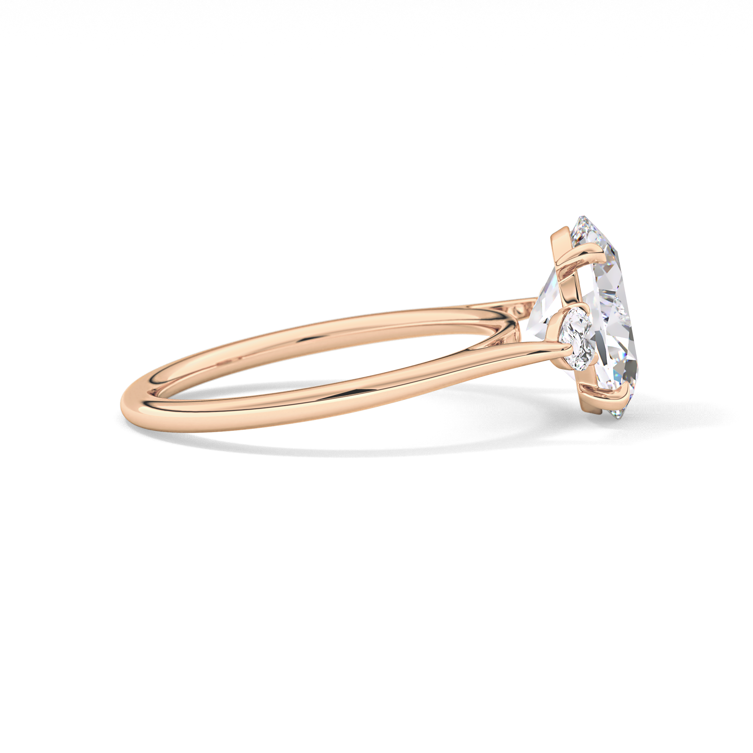 Oval Three Stone Lab Grown Diamond Engagement Ring