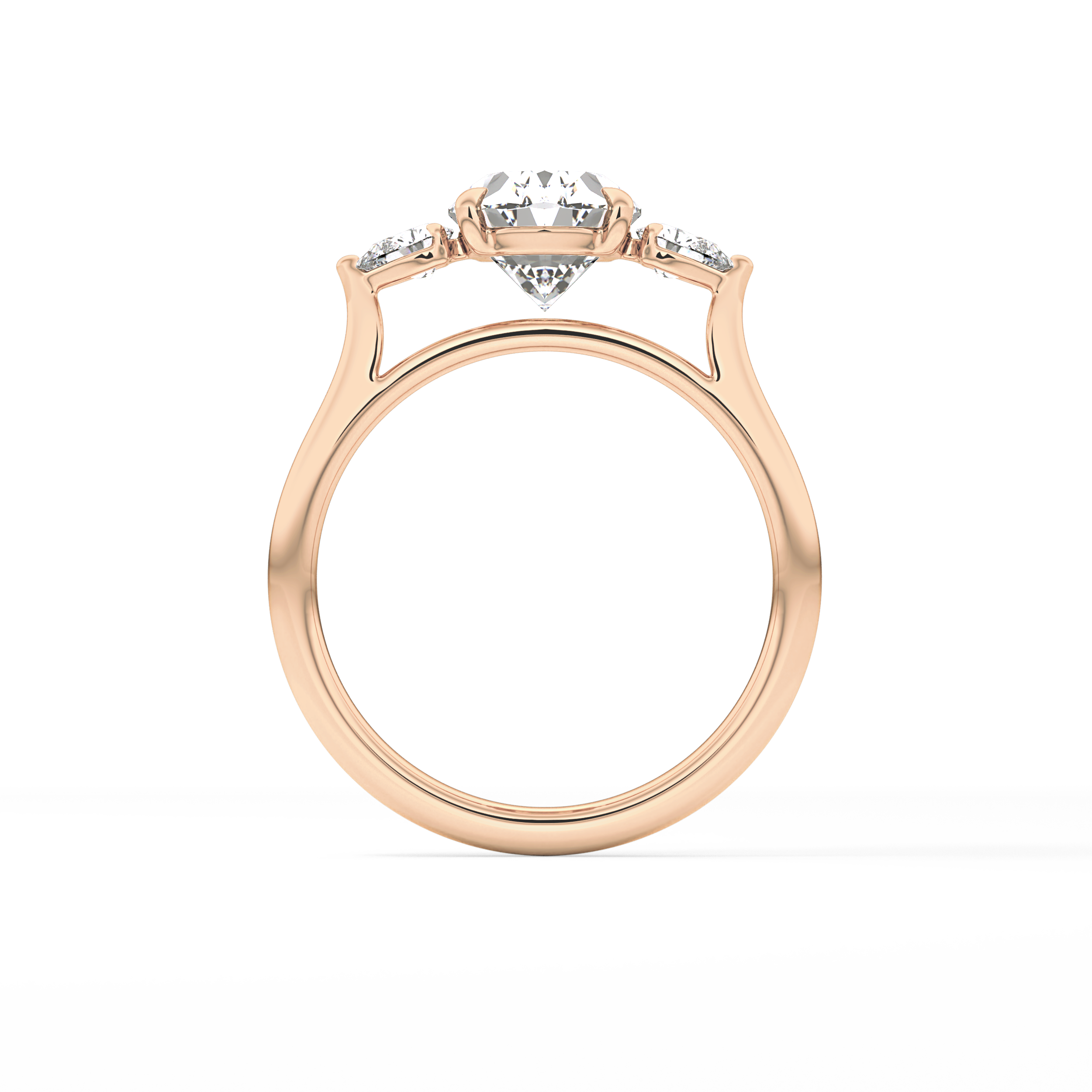 Oval Three Stone Lab Grown Diamond Engagement Ring