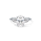 Oval Three Stone Lab Grown Diamond Engagement Ring