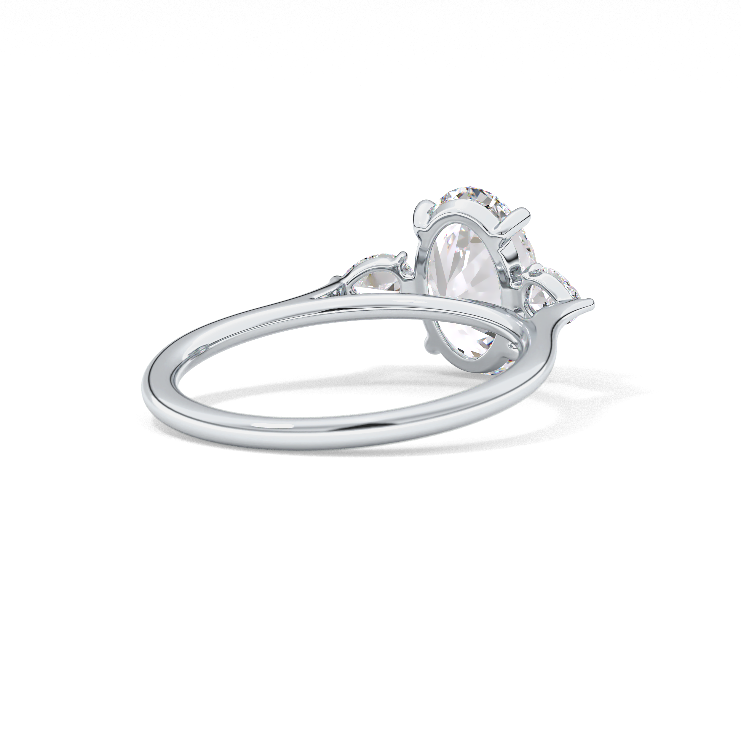 Oval Three Stone Lab Grown Diamond Engagement Ring