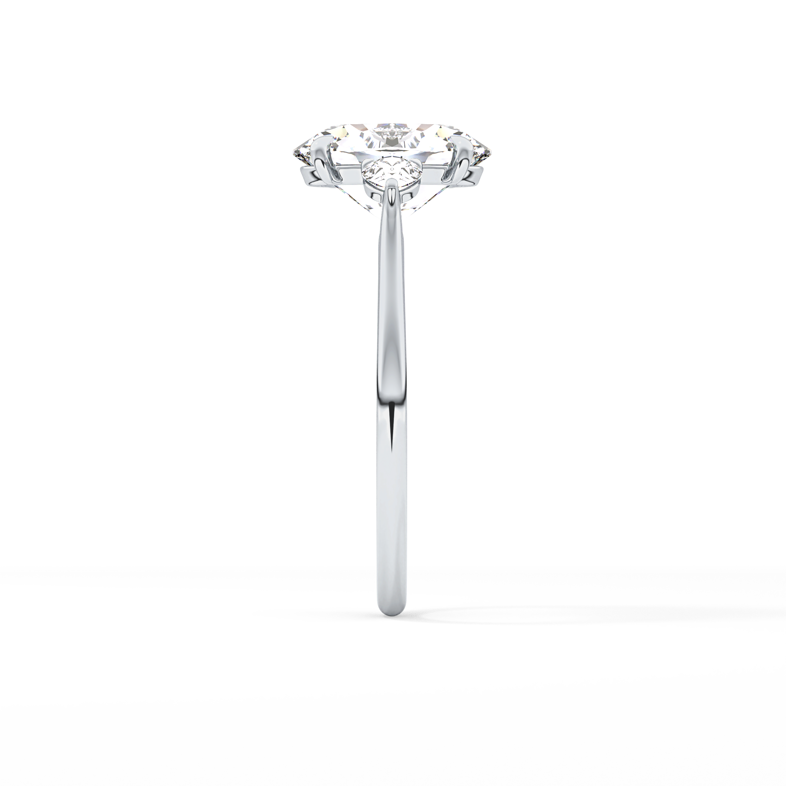 Oval Three Stone Lab Grown Diamond Engagement Ring