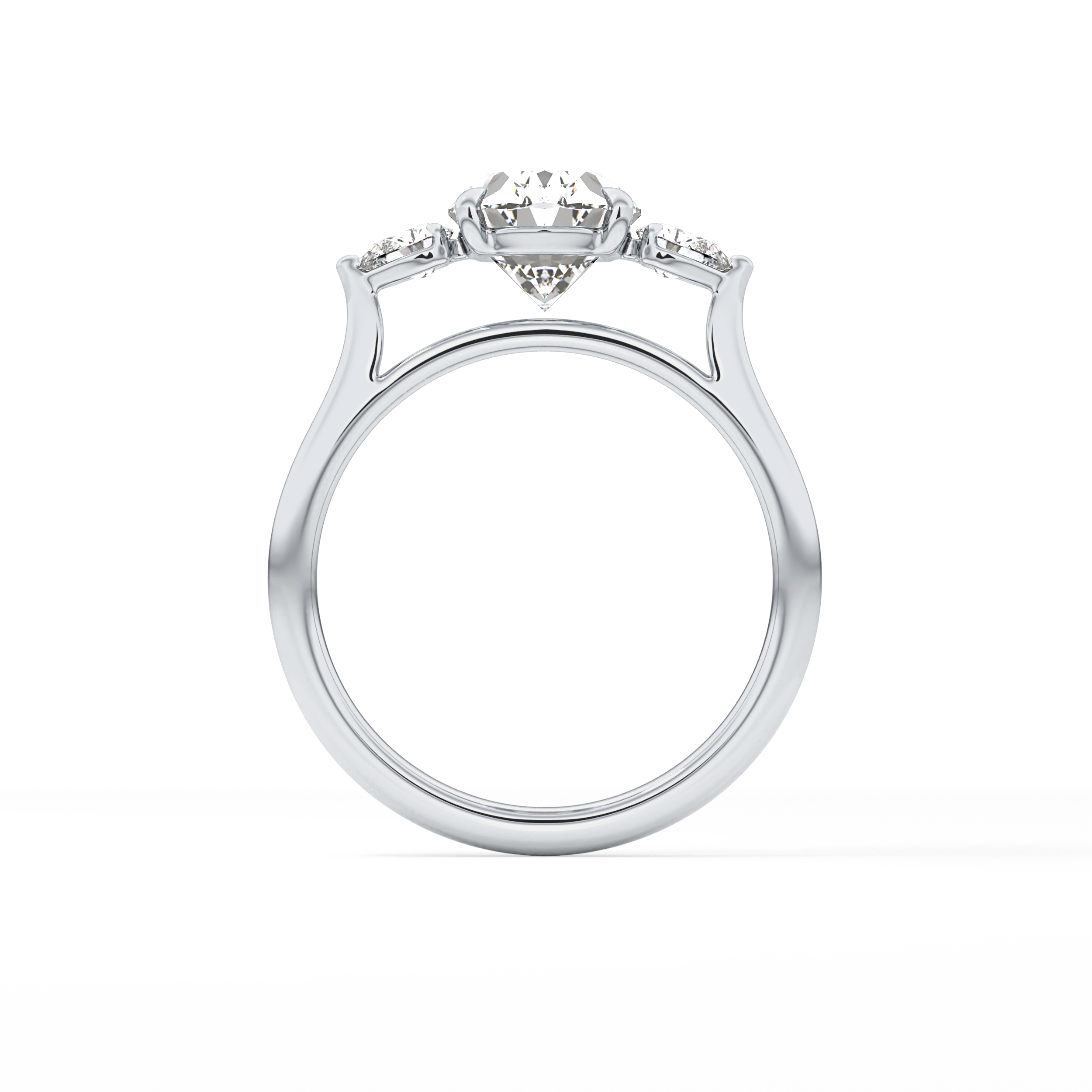 Oval Three Stone Lab Grown Diamond Engagement Ring