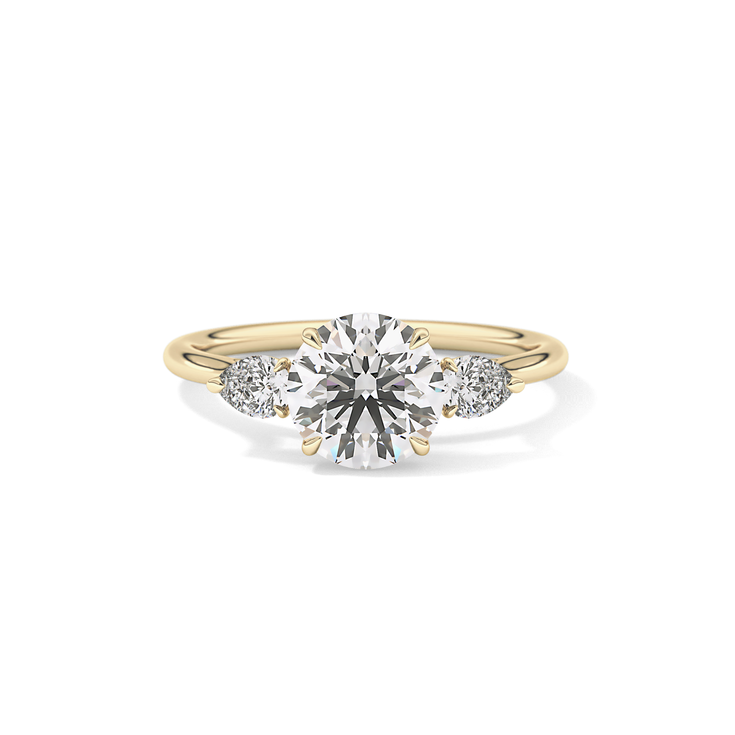 Round Three Stone Lab Grown Diamond Engagement Ring