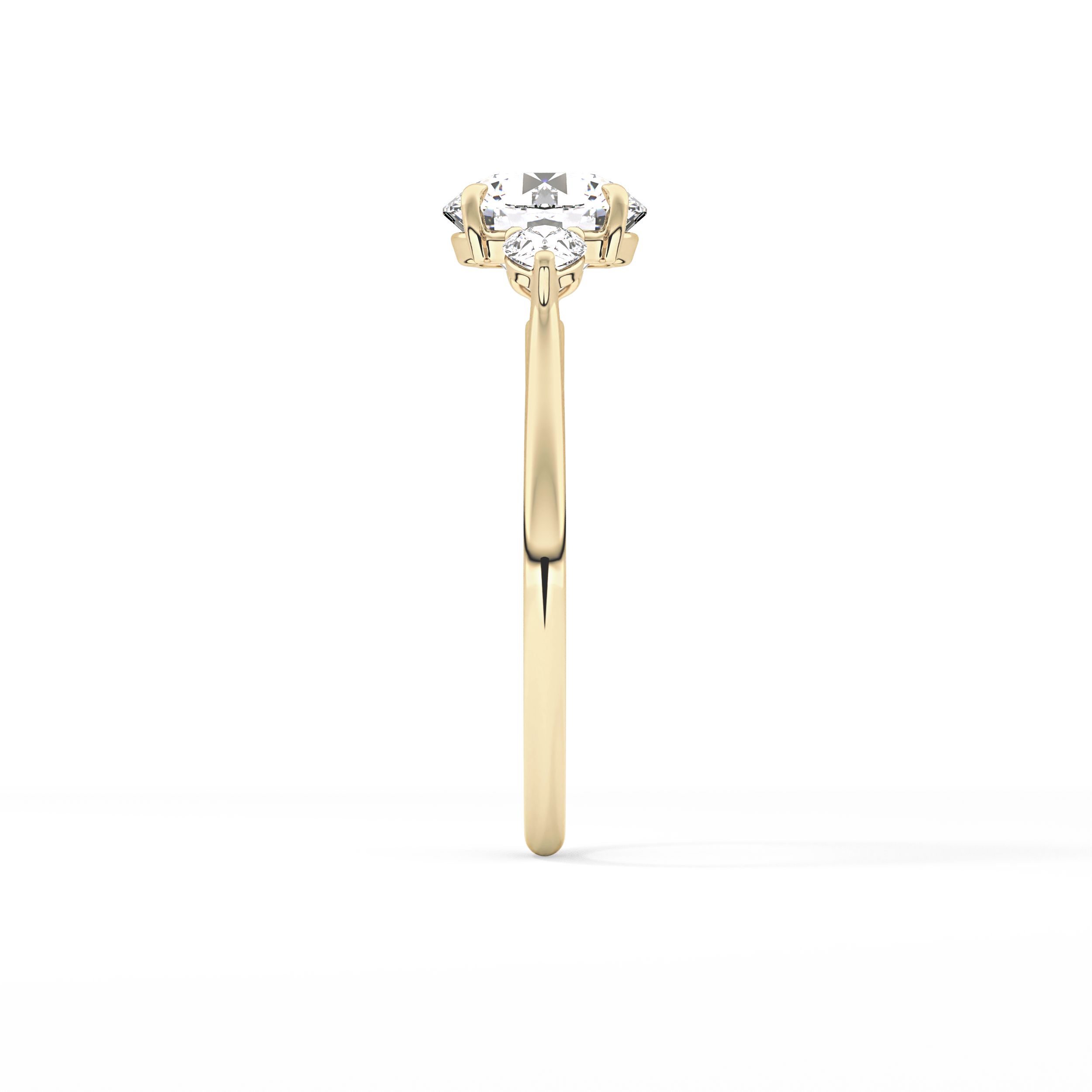 Round Three Stone Lab Grown Diamond Engagement Ring