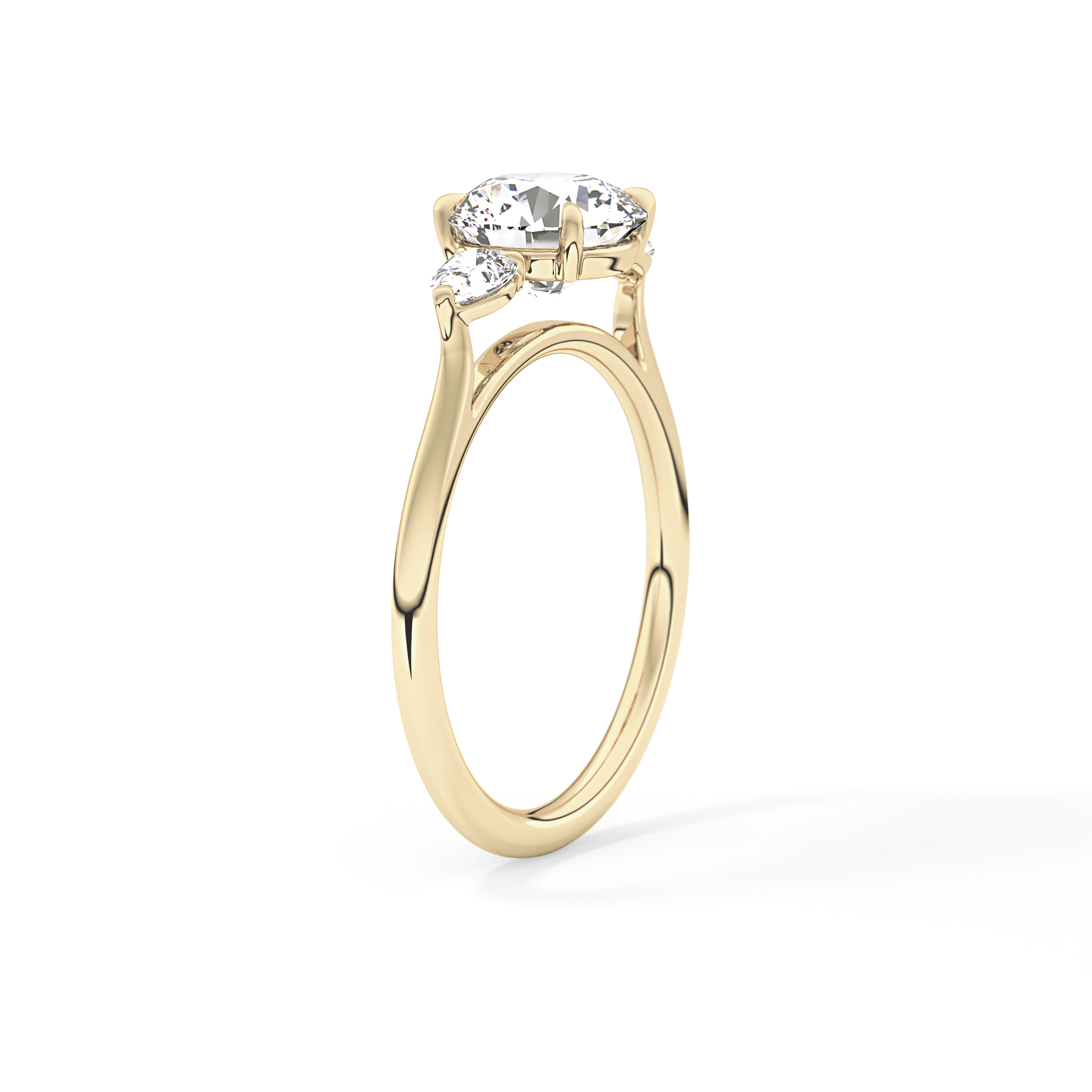 Round Three Stone Lab Grown Diamond Engagement Ring
