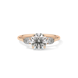 Round Three Stone Lab Grown Diamond Engagement Ring