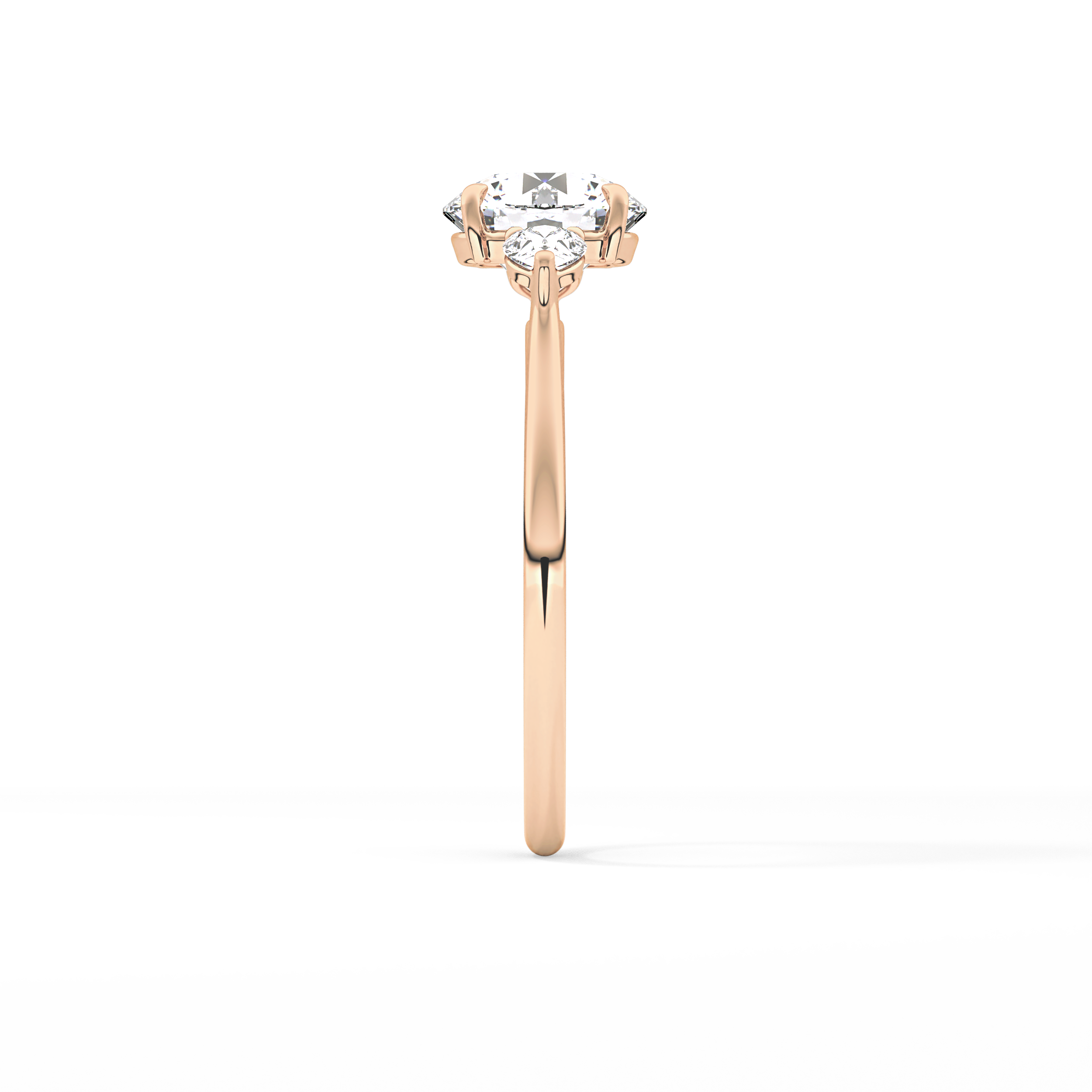 Round Three Stone Lab Grown Diamond Engagement Ring