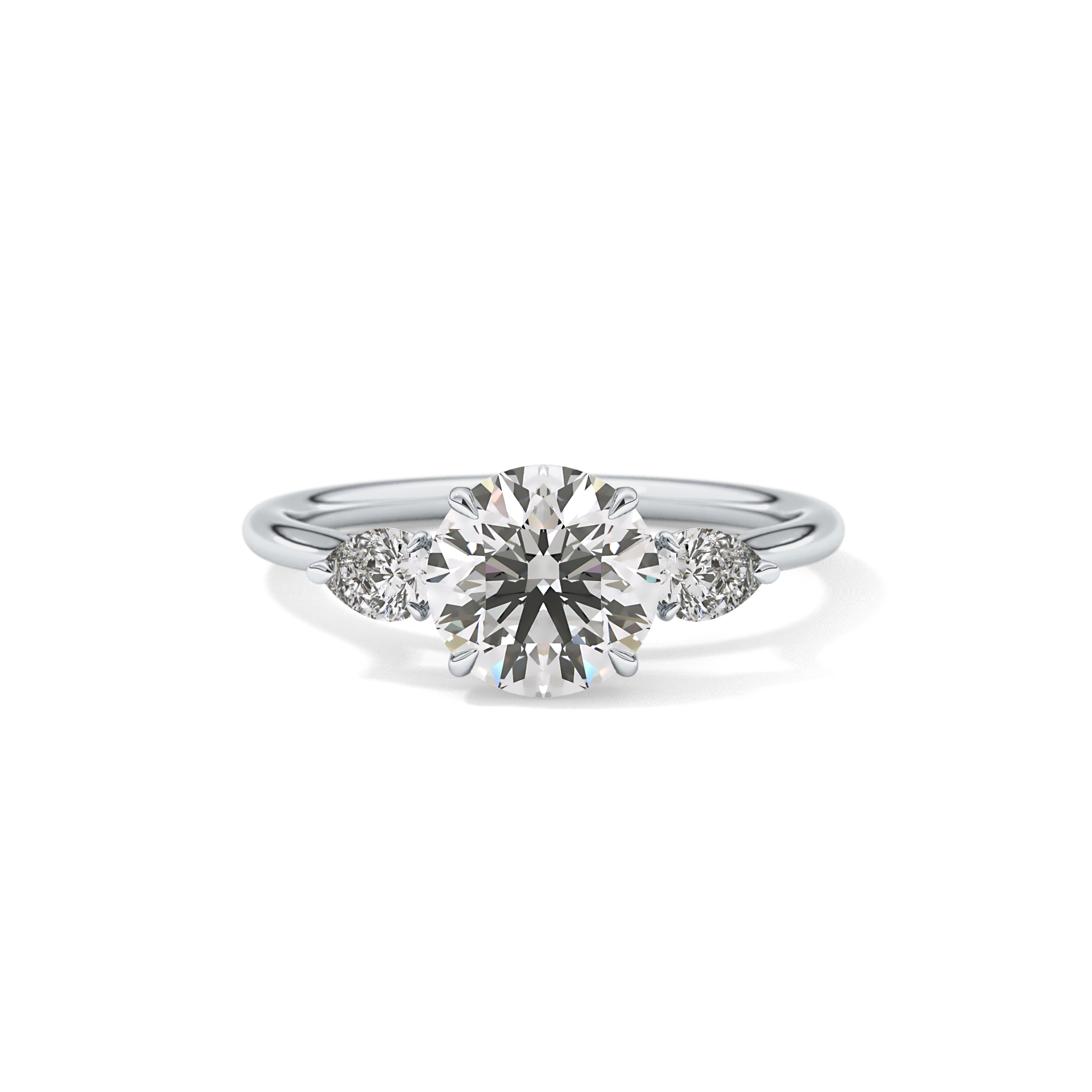 Round Three Stone Lab Grown Diamond Engagement Ring